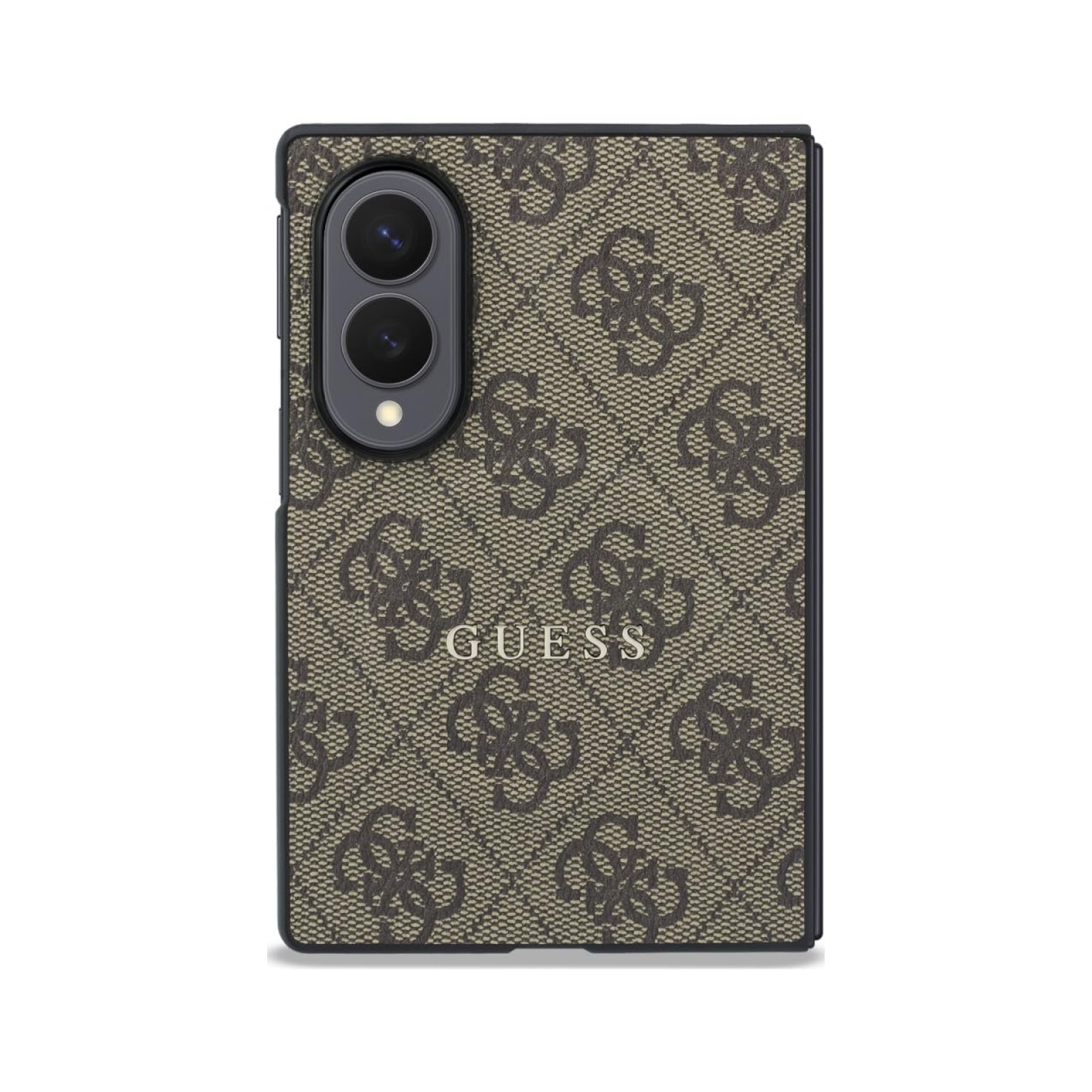 CG MOBILE Guess [Official Licensed], Protective Case Designed for Galaxy Z Fold 8 | Magnetic System| 4G PU Leather Case with Classic Logo - Brown