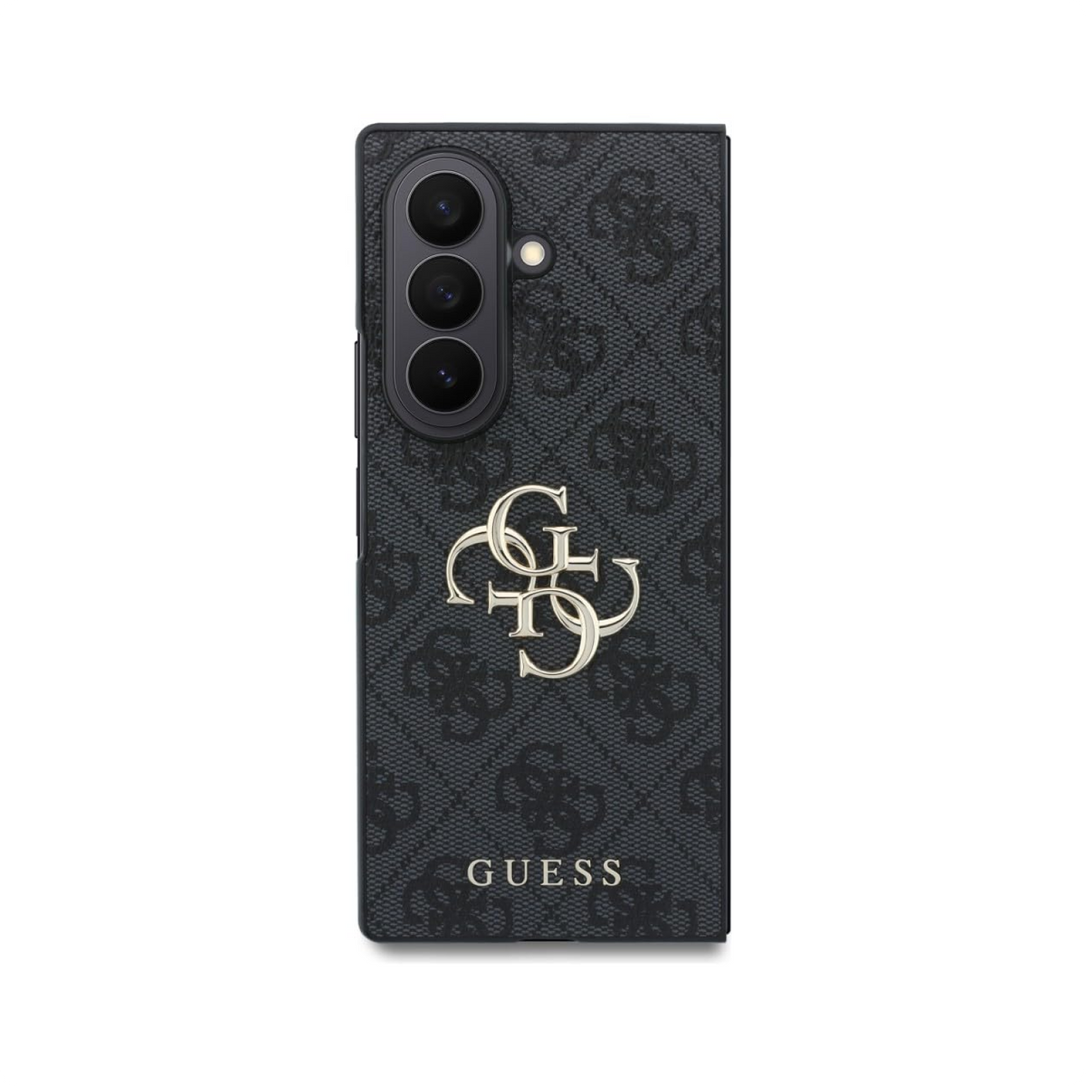 CG MOBILE Guess [Official Licensed], Protective Case Designed for Galaxy Z Fold 8 Ultra | 4G PU Case with Big 4G & Classic Metal Logo - Black