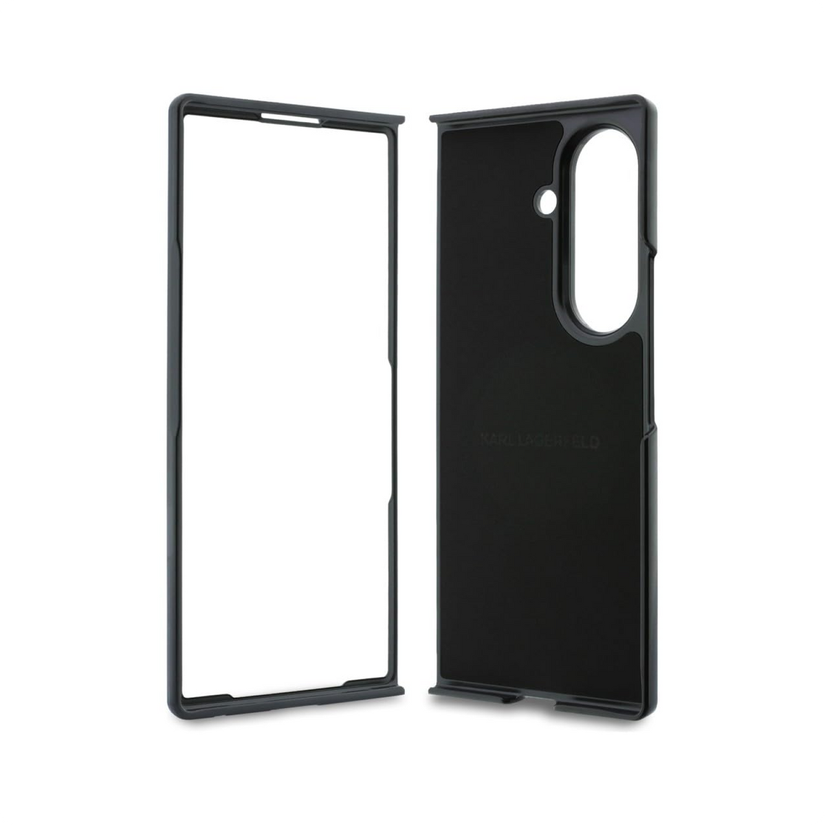 CG MOBILE Karl Lagerfeld [Official Licensed], Protective Case Designed for Galaxy Z Fold 8 Ultra | Magnetic Compatible | PU Case | Karl & Choupette Heads Pins Logo & Metal Camera Button - Black