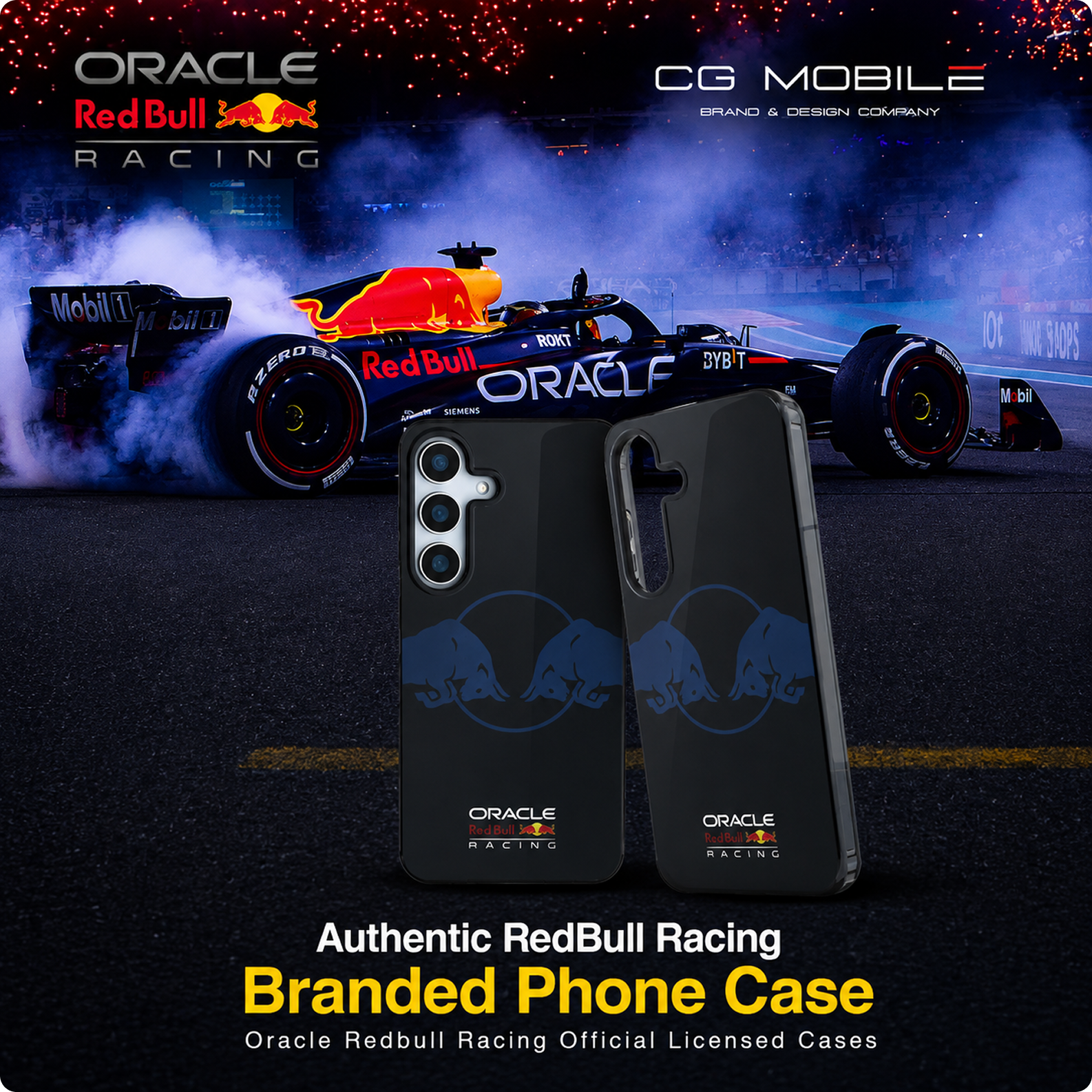 CG MOBILE REDBULL Racing [Official Licensed] IML & Transparent PC Case with Magnetic System & Two Bulls Logo Protective Case/Cover Designed for Galaxy S25 - Navy