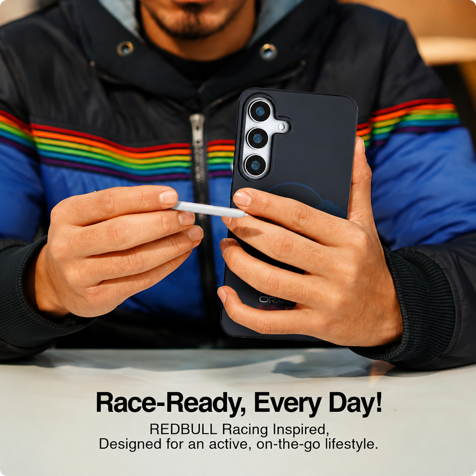 CG MOBILE REDBULL Racing [Official Licensed] IML & Transparent PC Case with Magnetic System & Two Bulls Logo Protective Case/Cover Designed for Galaxy S25 - Navy
