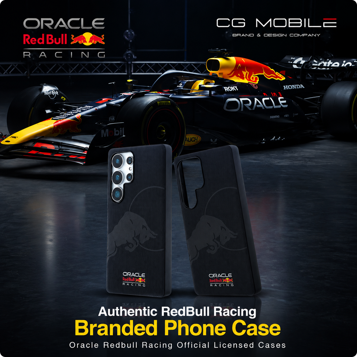 CG MOBILE REDBULL Racing [Official Licensed] Magnetic Charging Compatible|Meshed PU Case with Debossed Bull Protective Case/Cover Designed for Galaxy S25 Ultra-Navy