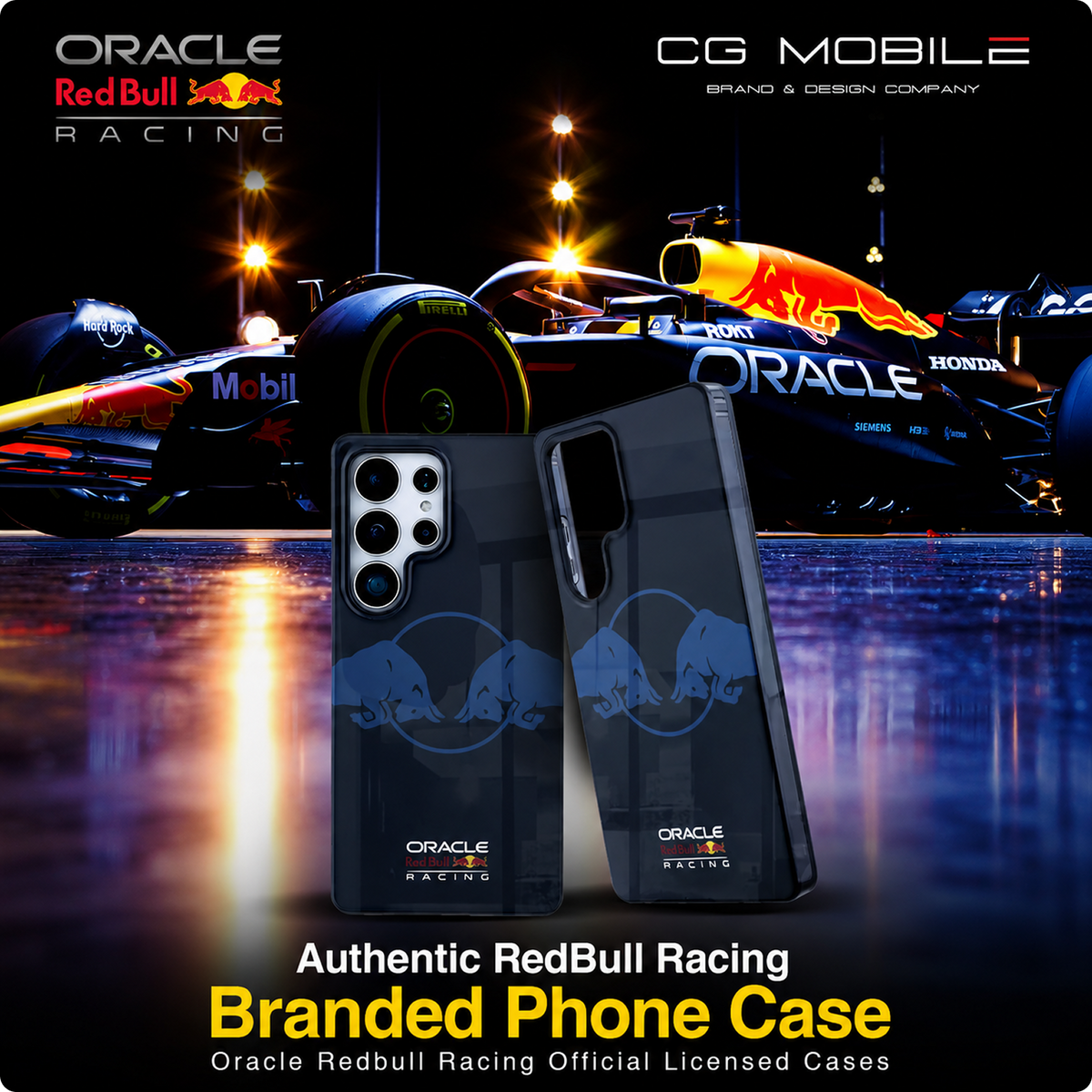 CG MOBILE REDBULL Racing [Official Licensed] IML & Transparent PC Case with Magnetic System & Two Bulls Logo Protective Case/Cover Designed for Galaxy S25 Ultra - Navy
