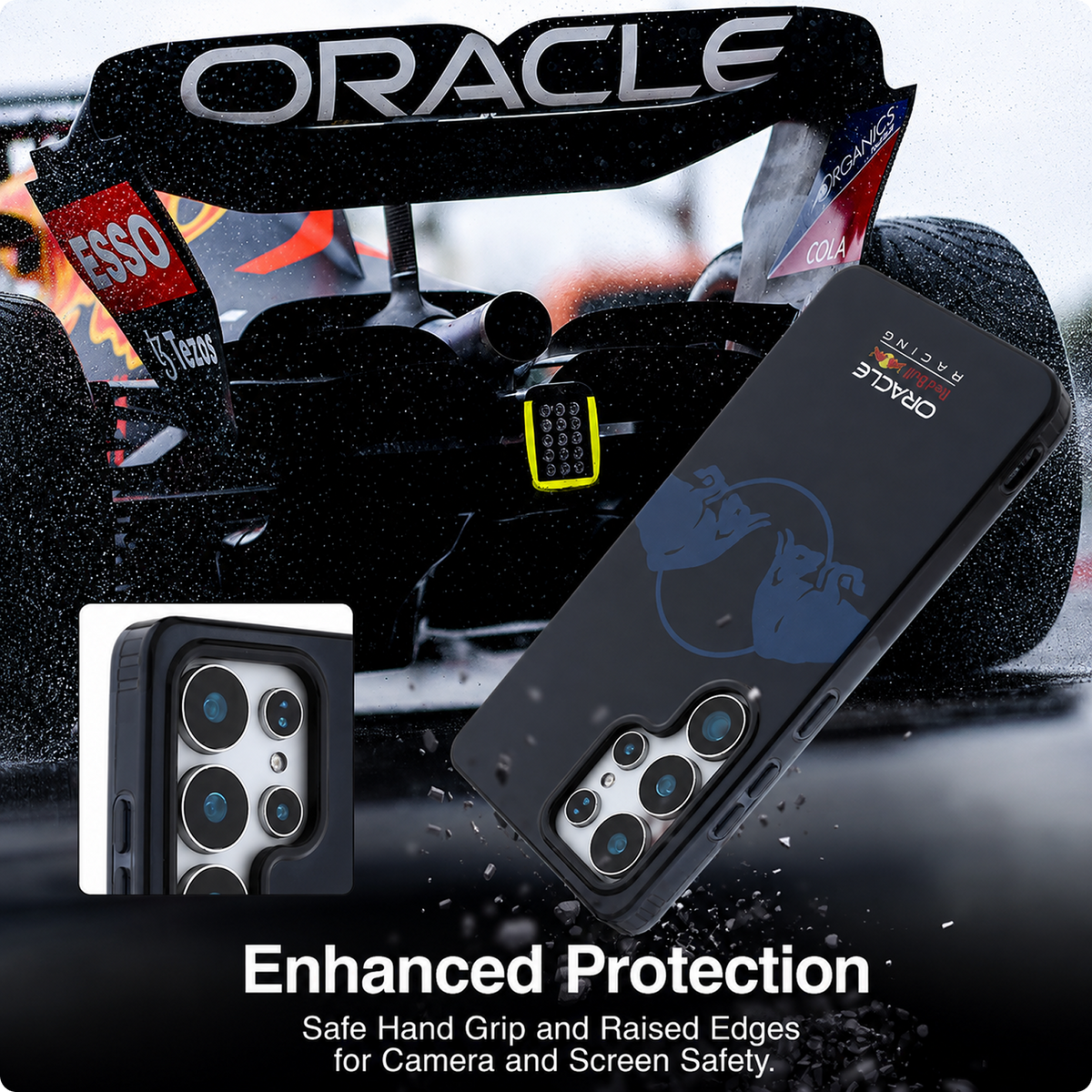 CG MOBILE REDBULL Racing [Official Licensed] IML & Transparent PC Case with Magnetic System & Two Bulls Logo Protective Case/Cover Designed for Galaxy S25 Ultra - Navy