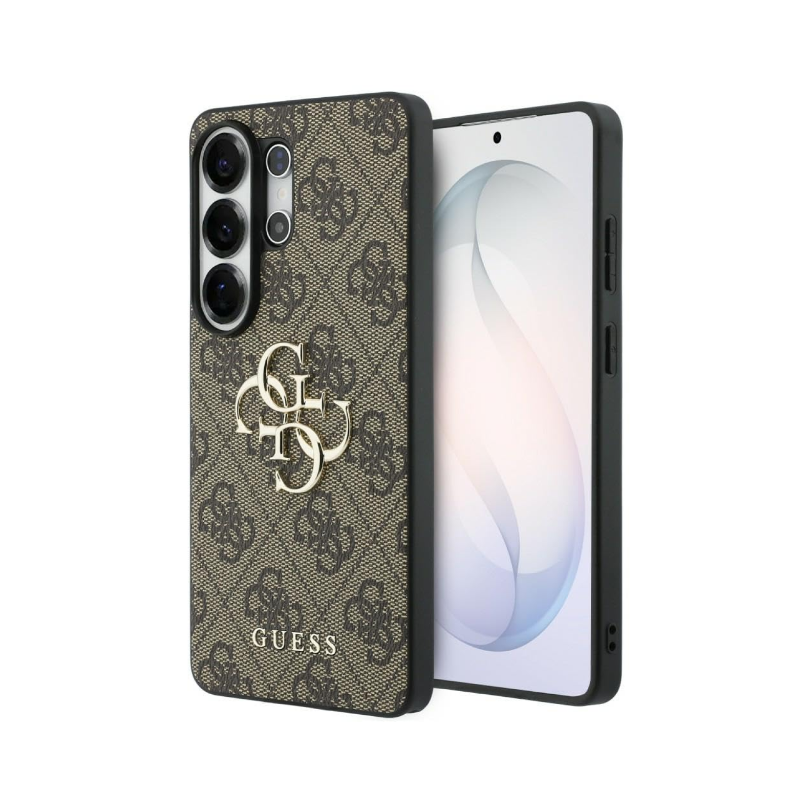 CG MOBILE Guess [Official Licensed], Protective Case Designed for Galaxy S26 Ultra (2026) | 4G PU Case with Big 4G Metal Logo & Classic Logo - Brown