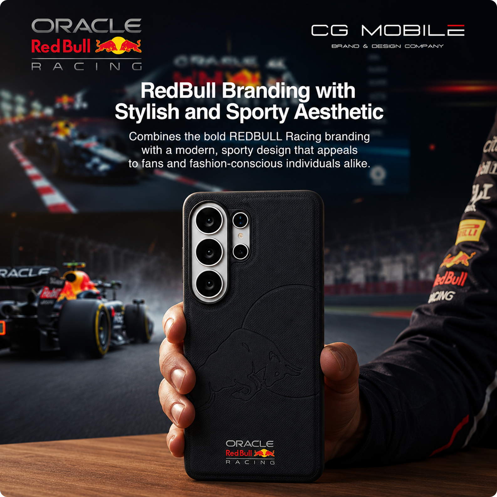 CG MOBILE REDBULL Racing [Official Licensed], Protective Case Designed for Galaxy S26 Ultra (2026) | Magnetic Charging Compatible| Meshed PU Leather Case with Debossed Bull - Navy