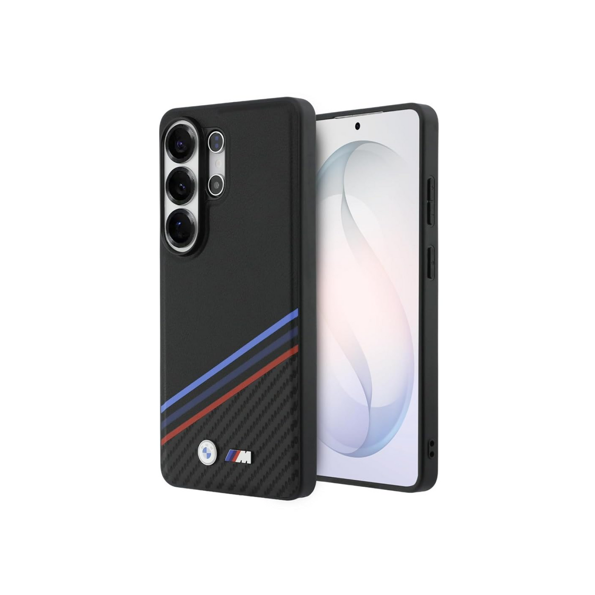 CG MOBILE BMW [Official Licensed], Protective Case Designed for Galaxy S26 Ultra (2026)| Magnetic System PU Leather Texturized Case Tricolor Crossing Stripes & Metal Logos - Black