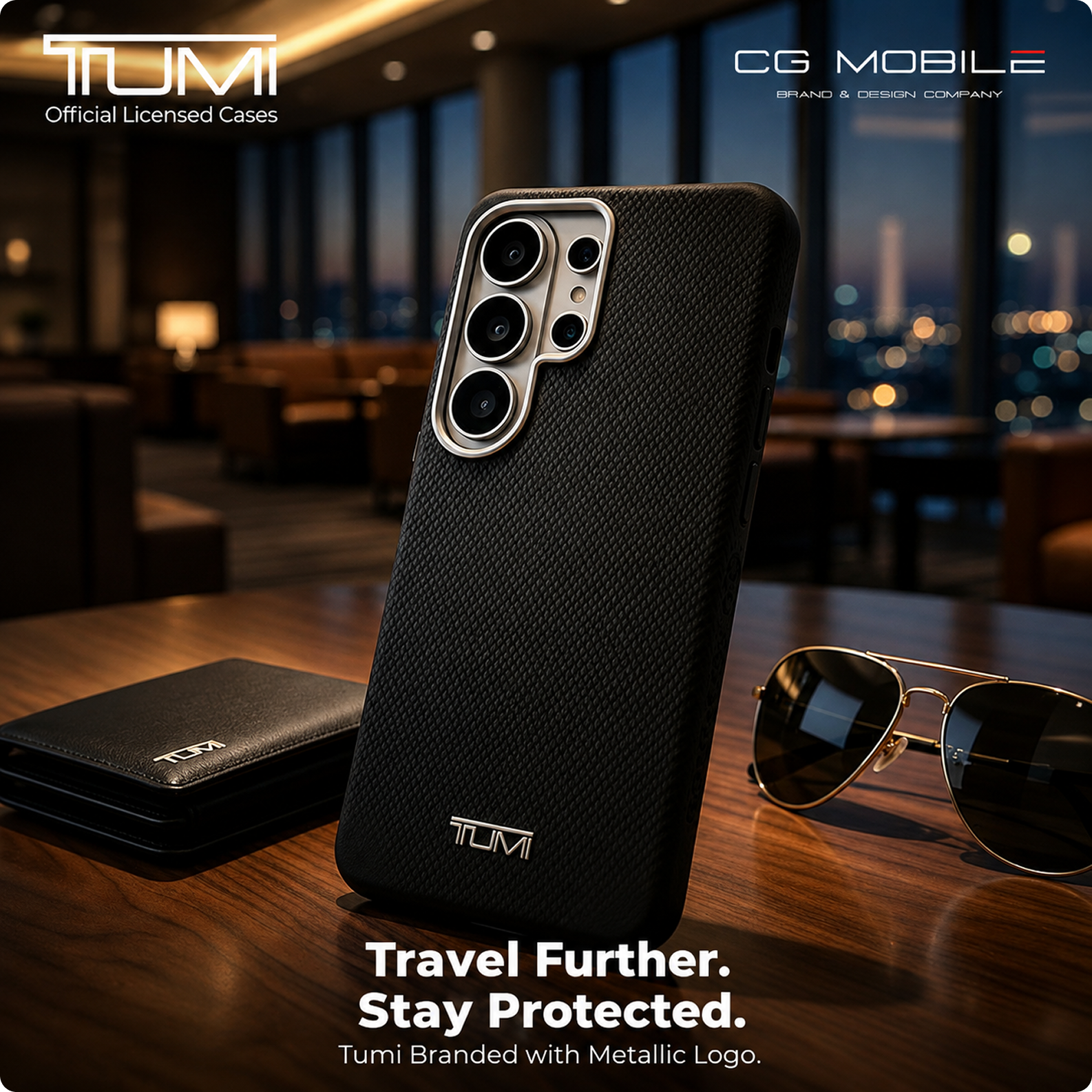 CG MOBILE TUMI [Official Licensed], Protective Case Designed for Galaxy S26 Ultra (2026) | Magnetic System Balistic Texture Case | Genuine Leather Case - Black