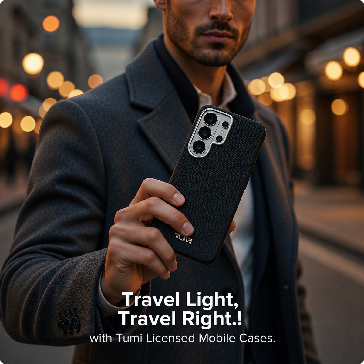 CG MOBILE TUMI [Official Licensed], Protective Case Designed for Galaxy S26 Ultra (2026) | Magnetic System Balistic Texture Case | Genuine Leather Case - Black