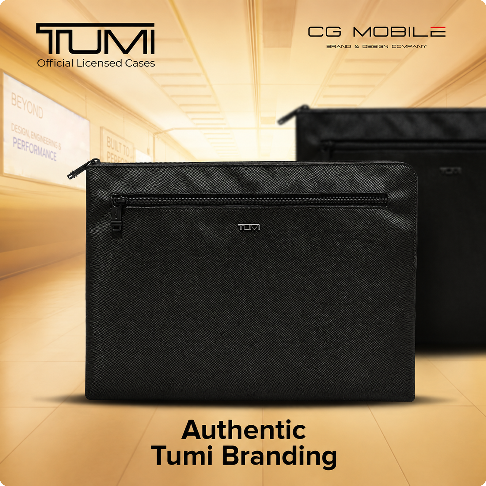 CG MOBILE TUMI 16/15- Inch Laptop Sleeve Case Official Licensed Ballistic Nylon Protective Laptop/MacBook Bag, Durable & Stylish Slim Laptop Sleeve for Men & Women - Black