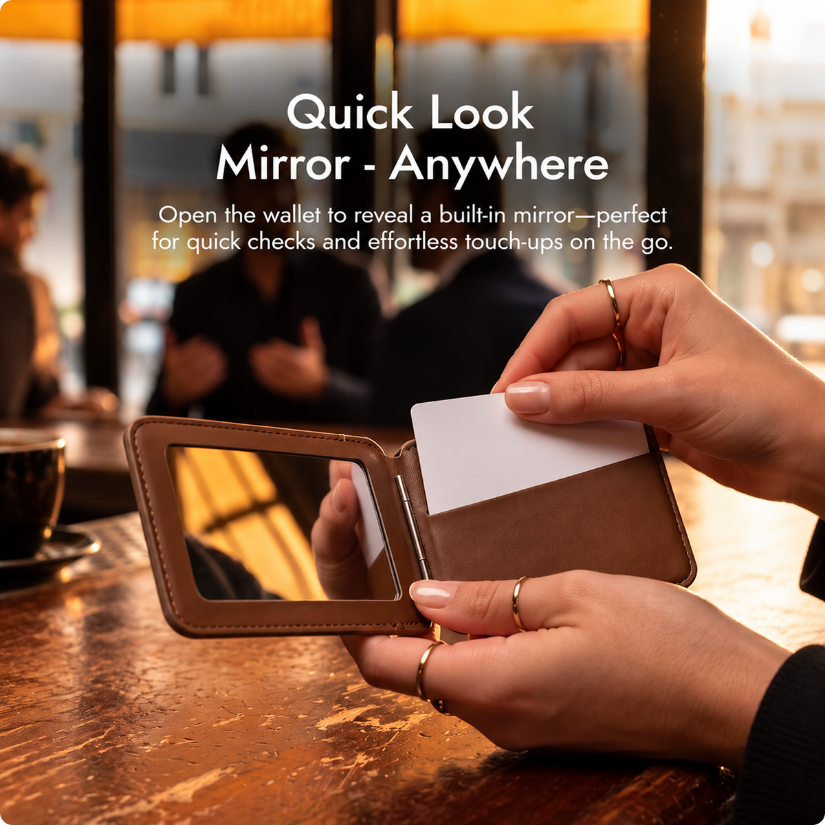 CG MOBILE Guess Magnetic Wallet Official Licensed, PU Wallet Cardslot 2 Crads Equipped with Magnetic System Stand Function & Mirror - Brown