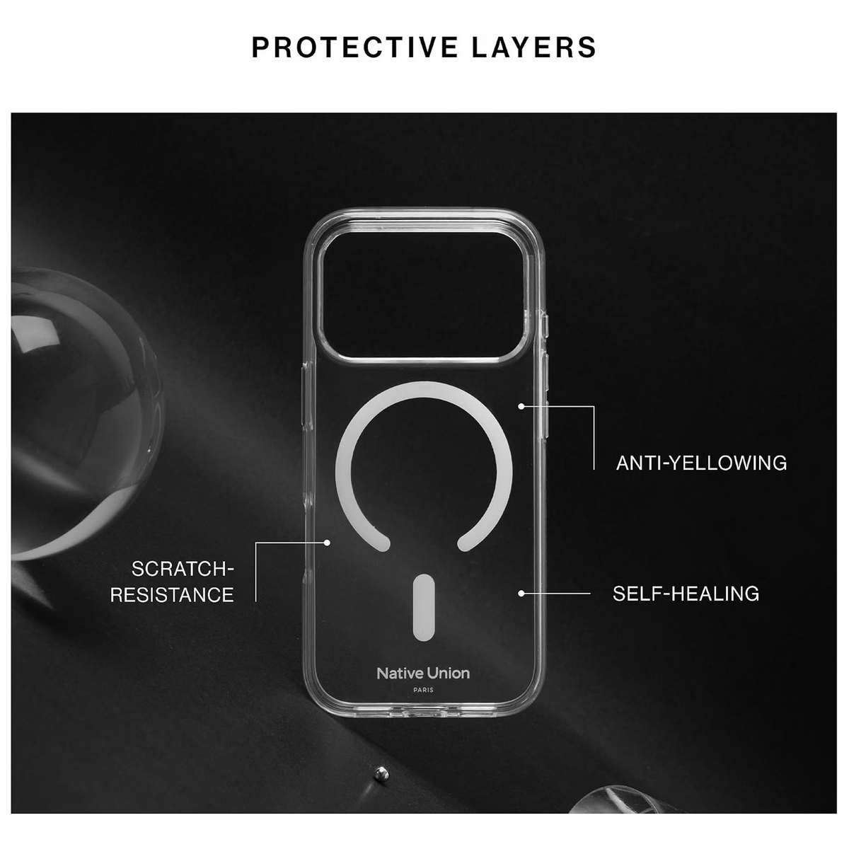 Native Union (Re) Clear Case for iPhone 18 Pro Max The transparent recycled iPhone case with built-in magnets