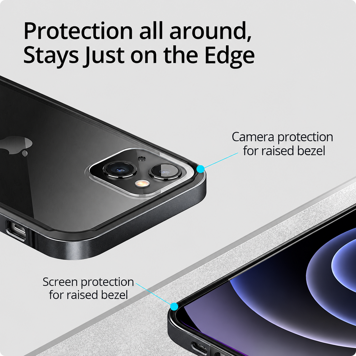 RAEGR Phone Case | Anodized Aluminum Bumper | Supports Magnetic Wireless Charging | Edge Armor Protective Minimal Case Compatible with iPhone 13 Mini / 12 Mini (5.4-Inch) 2021