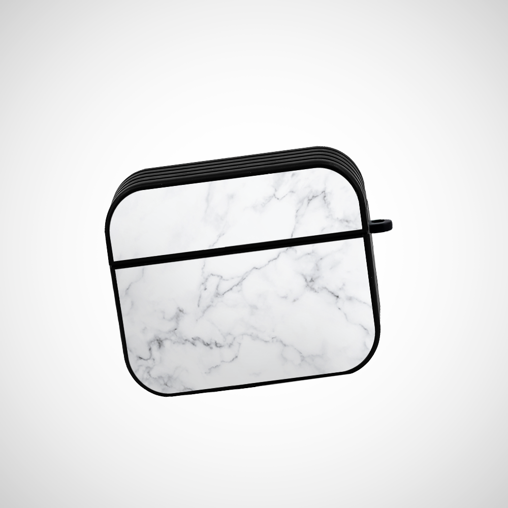 White Marble Glass Airpods Pro 2 Case Covers