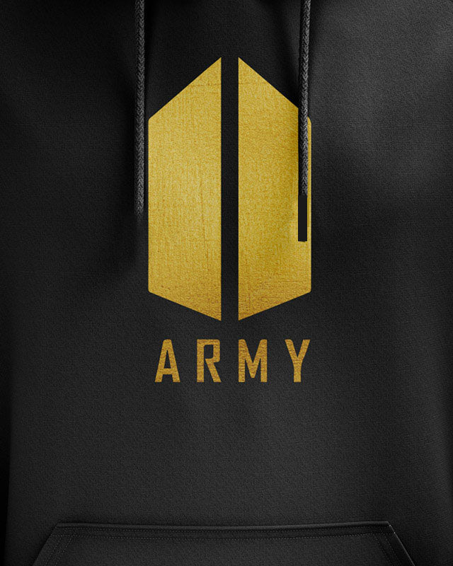 Sale- BTS Army Gold Foil Logo All Season Hoodie