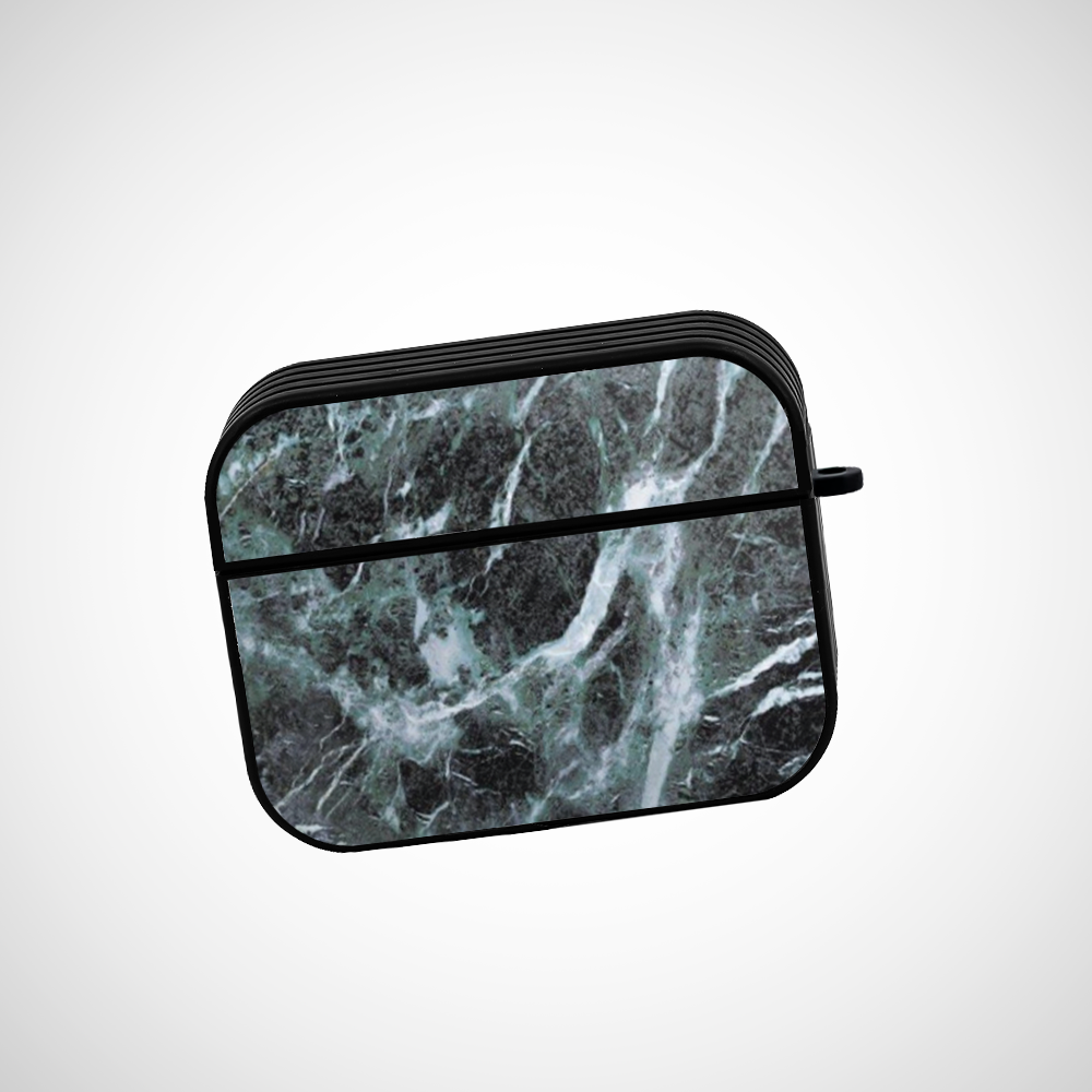 Dark Green marble Glass Airpods Pro Case Covers