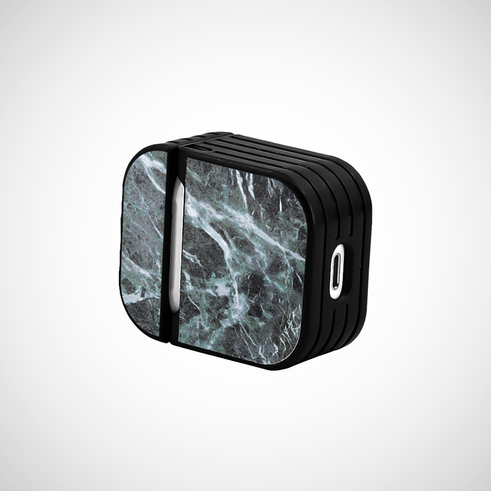 Dark Green marble Glass Airpods 2nd Gen Case Covers