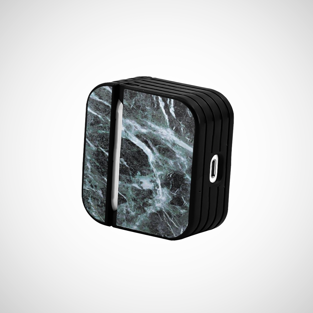 Dark Green marble Glass Airpods Pro 2 Case Covers