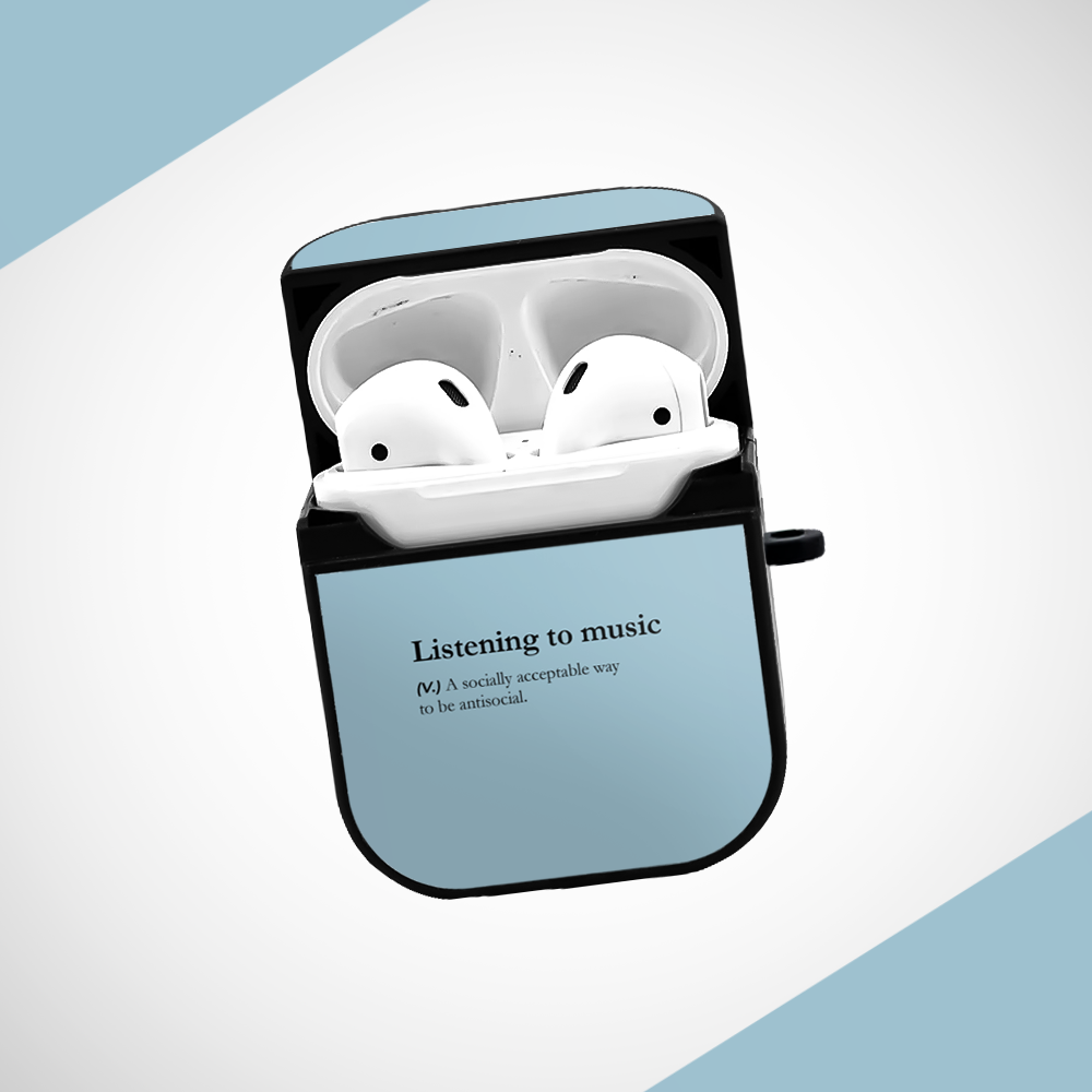 Listening to music Glass Airpods 1st Gen Case Covers