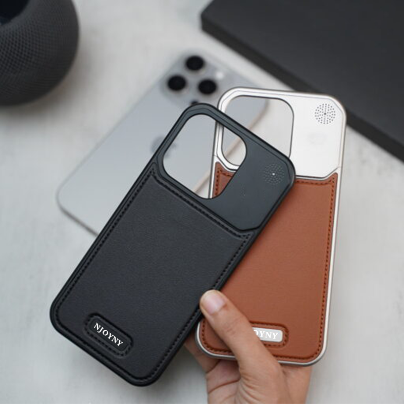 Luxury MagSafe Titanium Frame Leather Heat Dissipation Aromatherapy Protective Case For iPhone 15 Series