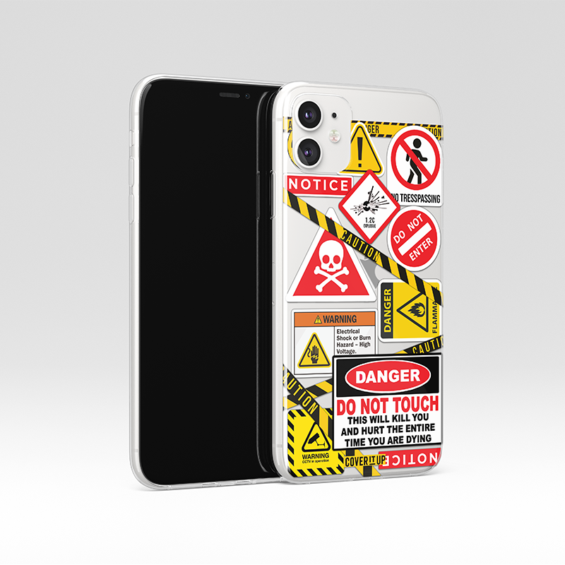 Caution Clear Silicone Case