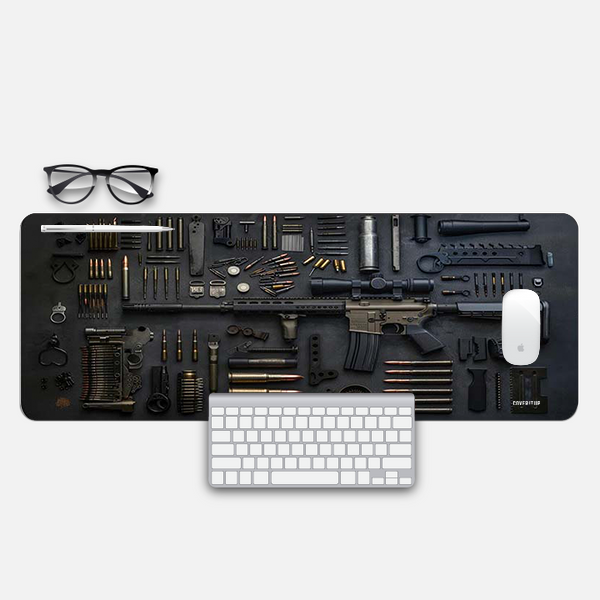 AR-15 Style Rifle Desk Mat and Gaming Mouse Pad