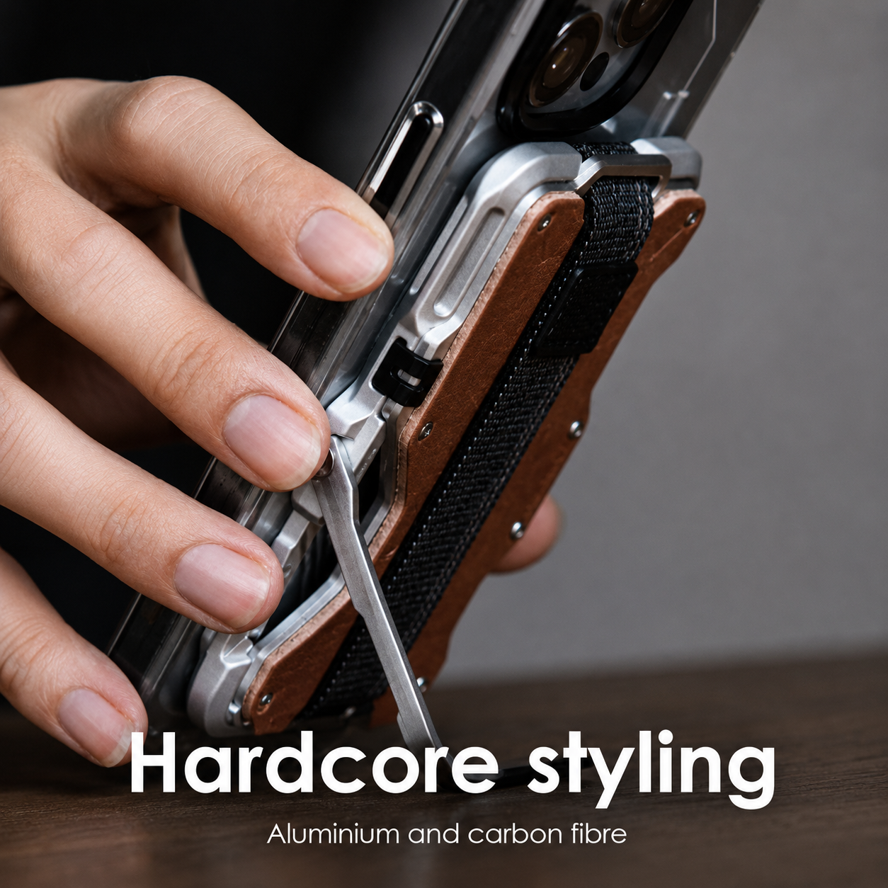 Aulumu G03 Multi-Tool Magnetic Metal Wallet | Genuine Leather Cover | MagSafe