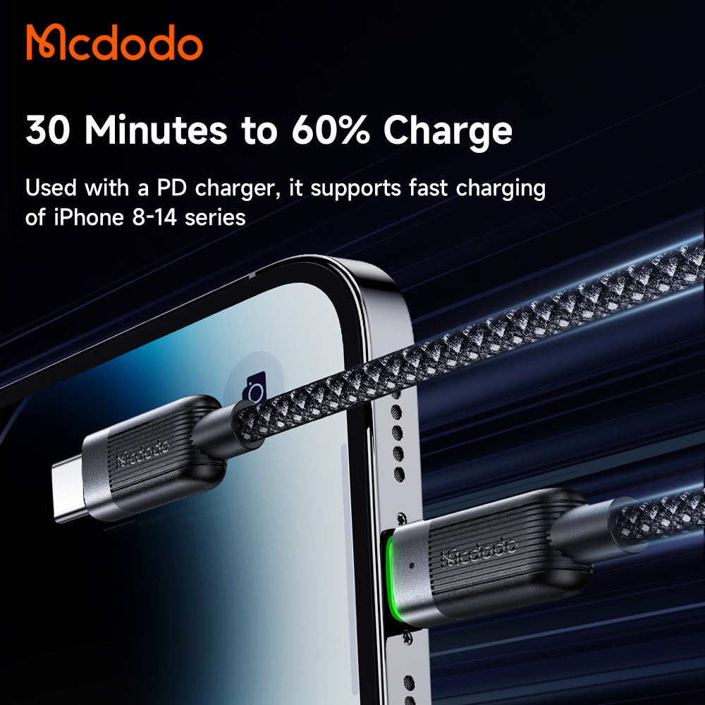 Mcdodo USB-C to Lightning 36W Magnetic Self-Winding Data Cable 1.2m