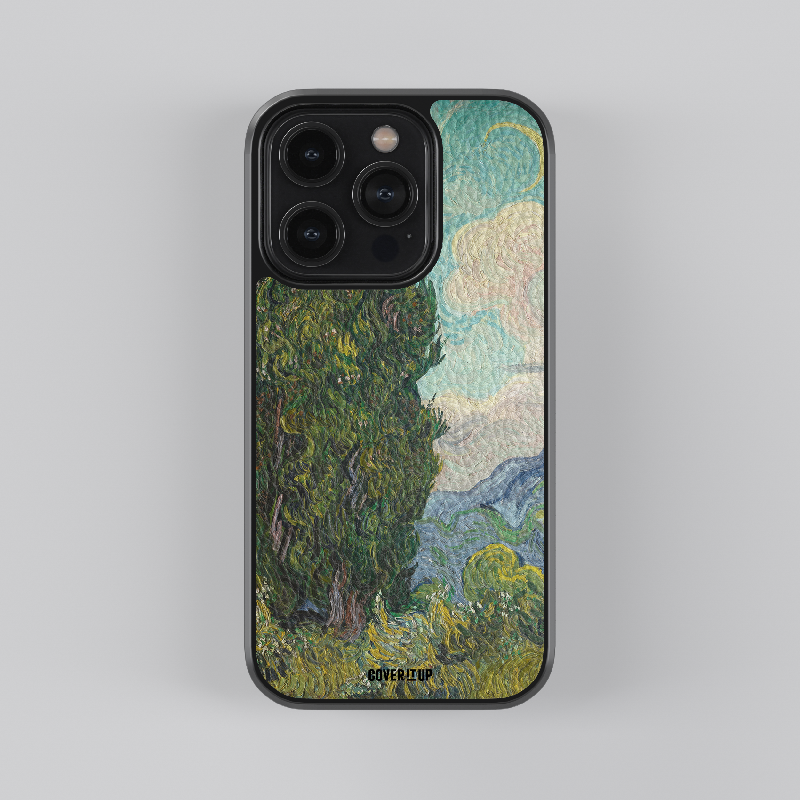Cypresses, Vincent Van Gogh 1889 Leather Case