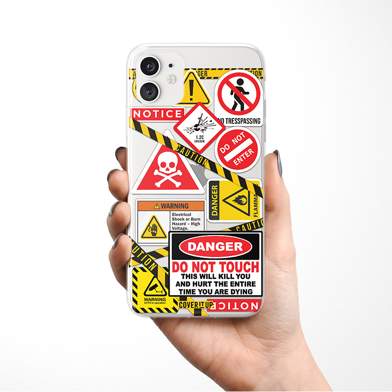 Caution Clear Silicone Case