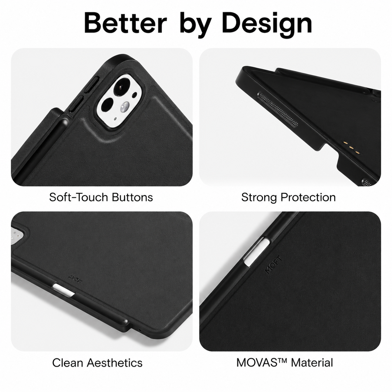 The Connected Case for iPad works seamlessly with the MOFT Dynamic Folio and supports the Magic Keyboard and Apple Pencil.