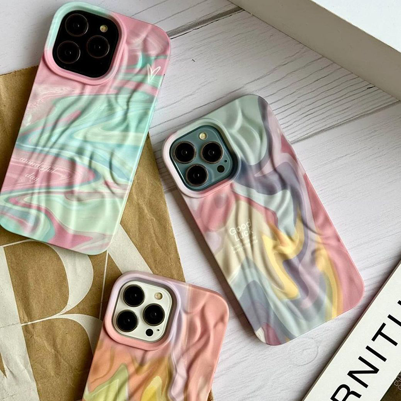 Wrinkle & Artistic Wave Expression Protective Phone Case For iPhones