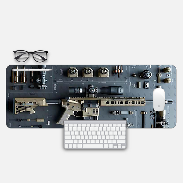 SDMR Rifle Desk Mat and Gaming Mouse Pad