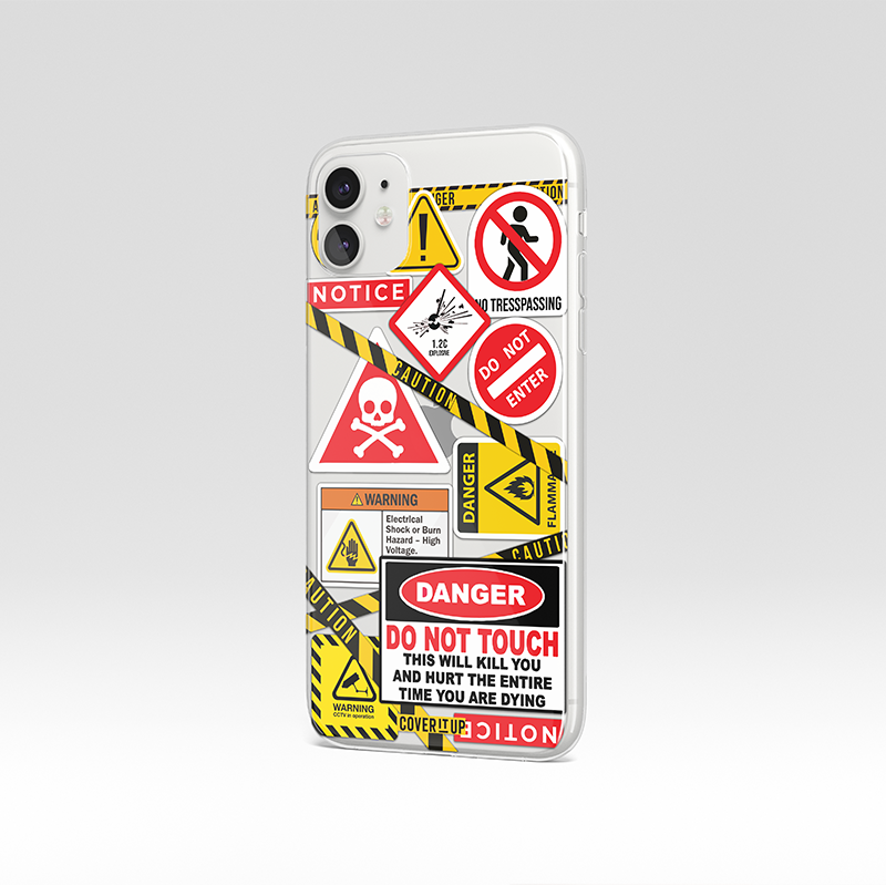 Caution Clear Silicone Case