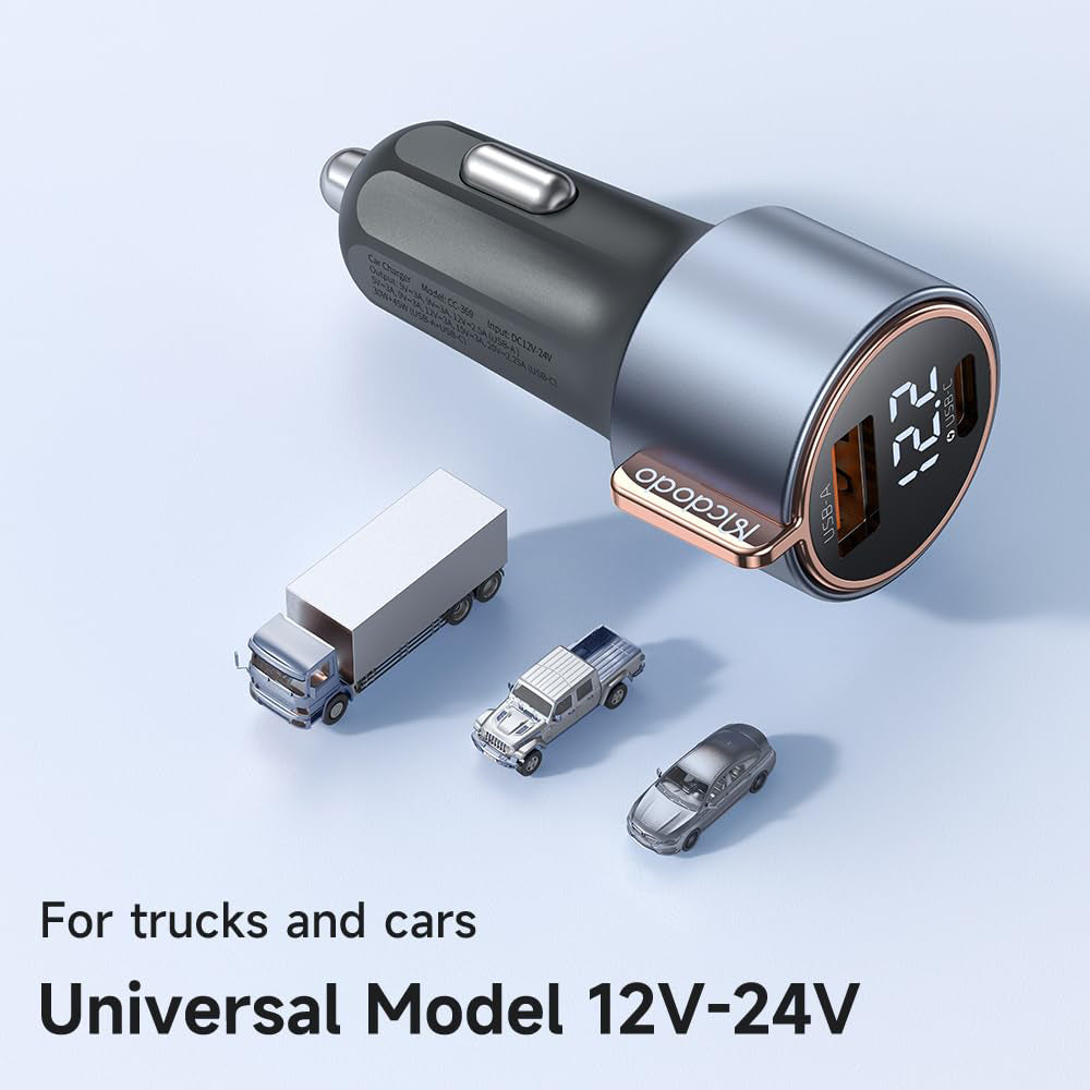 Mcdodo Cigarette Lighter Socket, USB 75W, Rapid Charging, Car Charger, Type C, Maximum Output 6A