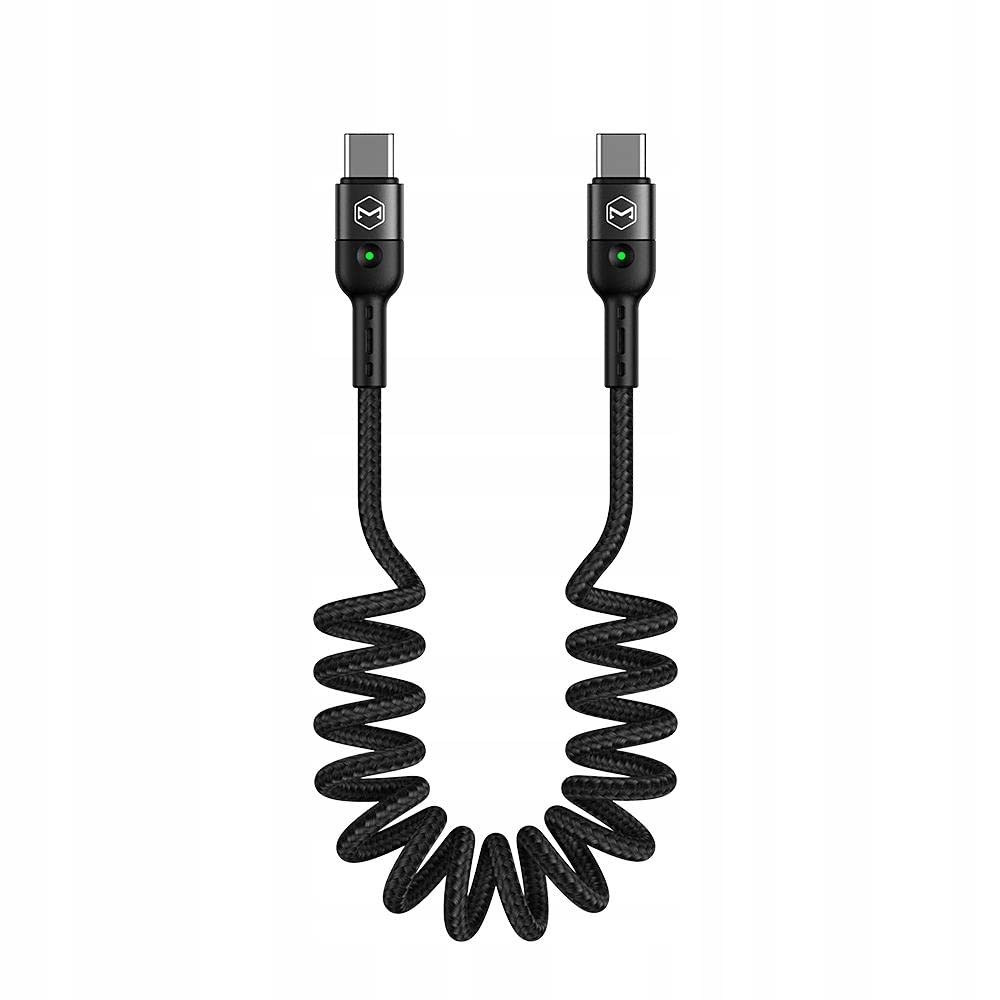 Mcdodo Coiled Elastic Type-C to Type-C Cable, Retractable Cable Data Sync Charge Cable Charging Spiral Cord Car Charger Cable