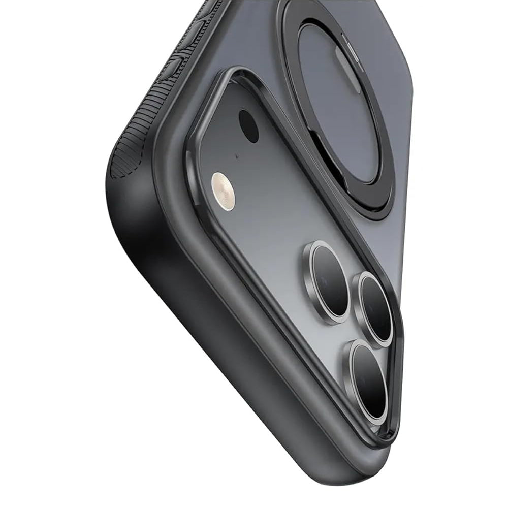 mcdodo Magnetic 360° Ring Stand Case for iPhone 17 Pro, Protective Case Compatible with MagSafe (Black, iPhone 17 Pro)
