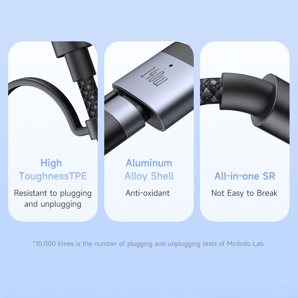 Mcdodo USB C to Mag-Safe 3 Cable 140 W/240 W USB C to USB C Charging Cable 2 m Fast Charging Type C to Mag Safe 3 Compatible with MacBook Pro M1 2021, MacBook Air M2, 2023 M2 Pro iPad Pro, Macbook