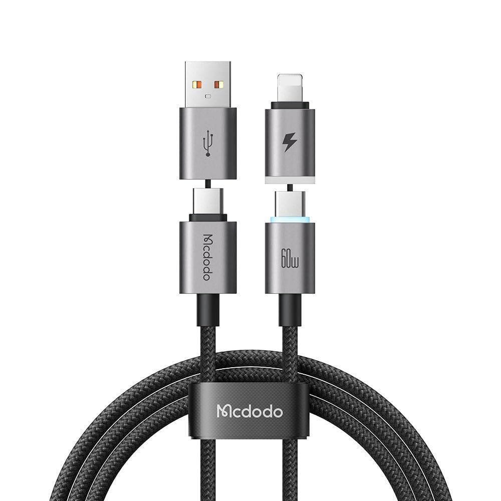 mcdodo Cab Nexus 4-in-1 MagTidy Travle Cable compatible for iPhones, iPads, Macbooks, Type-C Laptops. 1.2m