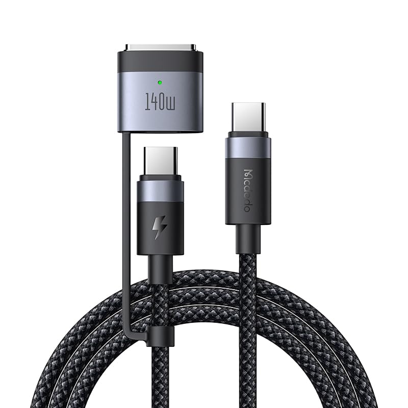 Mcdodo USB C to Mag-Safe 3 Cable 140 W/240 W USB C to USB C Charging Cable 2 m Fast Charging Type C to Mag Safe 3 Compatible with MacBook Pro M1 2021, MacBook Air M2, 2023 M2 Pro iPad Pro, Macbook