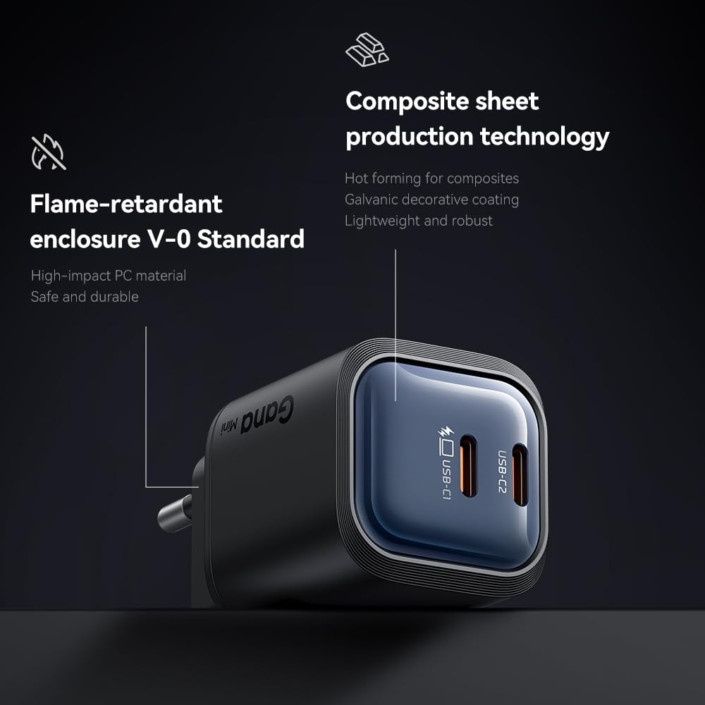 Mcdodo GaN 45W USB C Charger, Dual-Port 30W+12W PD Fast Charger, Multiple USB C Power Supply, Compatible with S24/S23, iPhone 17/16/15/14, MacBook Air, iPad