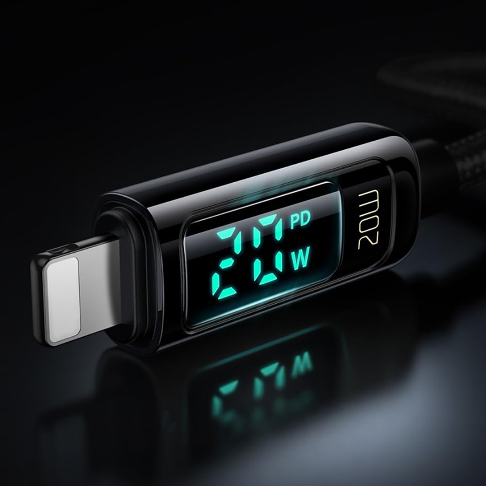 Mcdodo CA-8810 Digital Display 36W Type-C to Lightning Data Cable – 1.2m, Black