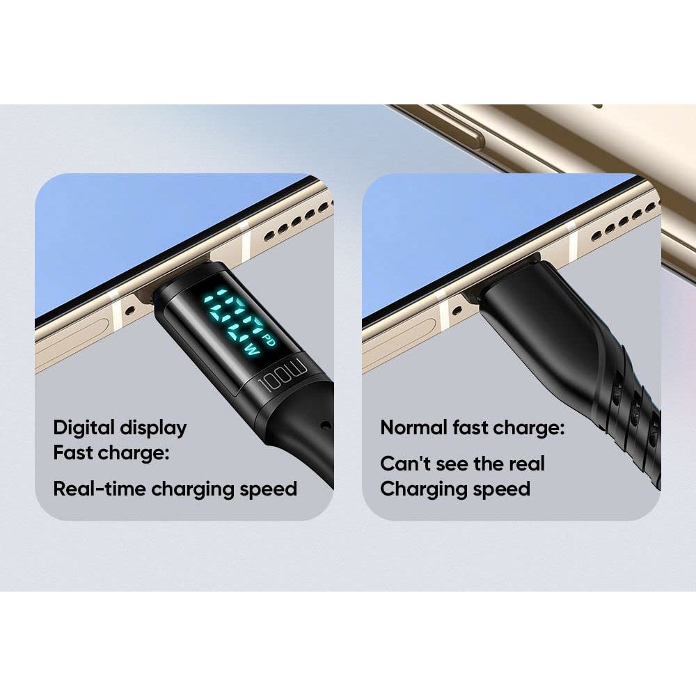 Mcdodo Digital Display 100W Type-C to Type-C Data Cable 1.2m - Black