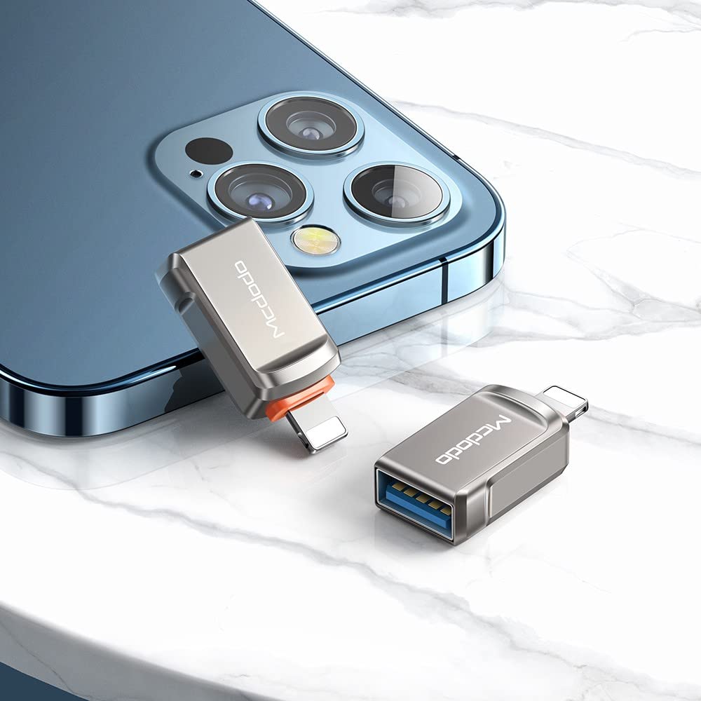 Mcdodo OT-8600 USB-A 3.0 to Lightning Connector, for iPhone 14 Series, 13 Series, 12 Series, 11 Series - Dark Grey