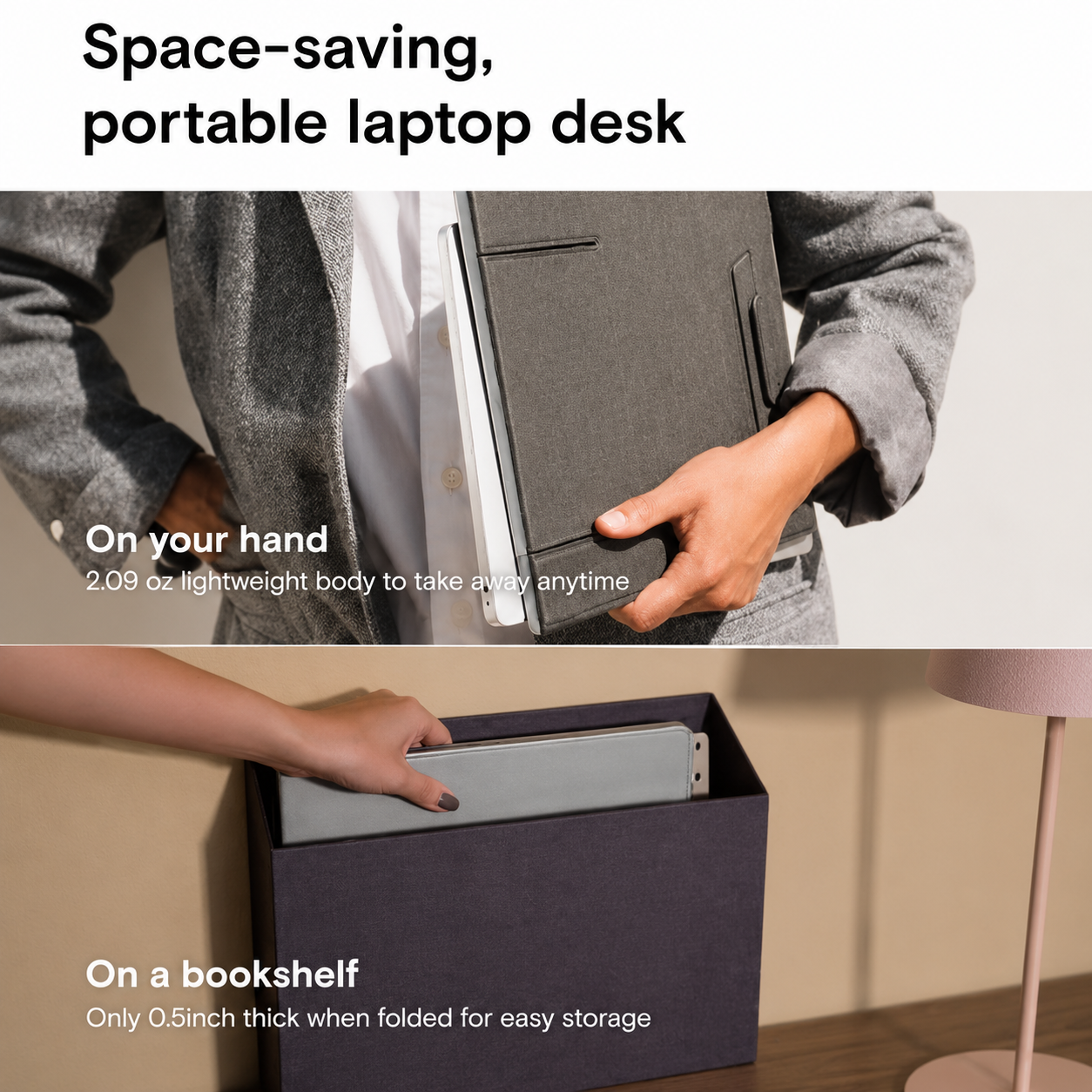 MOFT Z: Elevate Your Workspace with the Ultimate Invisible Sit-Stand Desk for Laptops – Seamless Portability, Adjustable Ergonomics, With 5 Elevation Angles