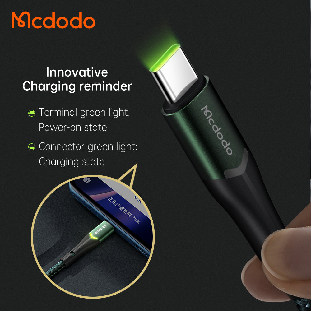 Mcdodo Type-C Data Cable with Switching LED 1m