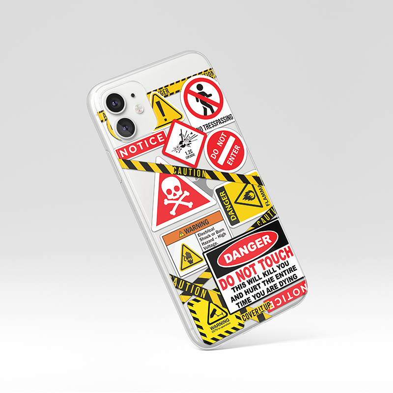 Caution Clear Silicone Case