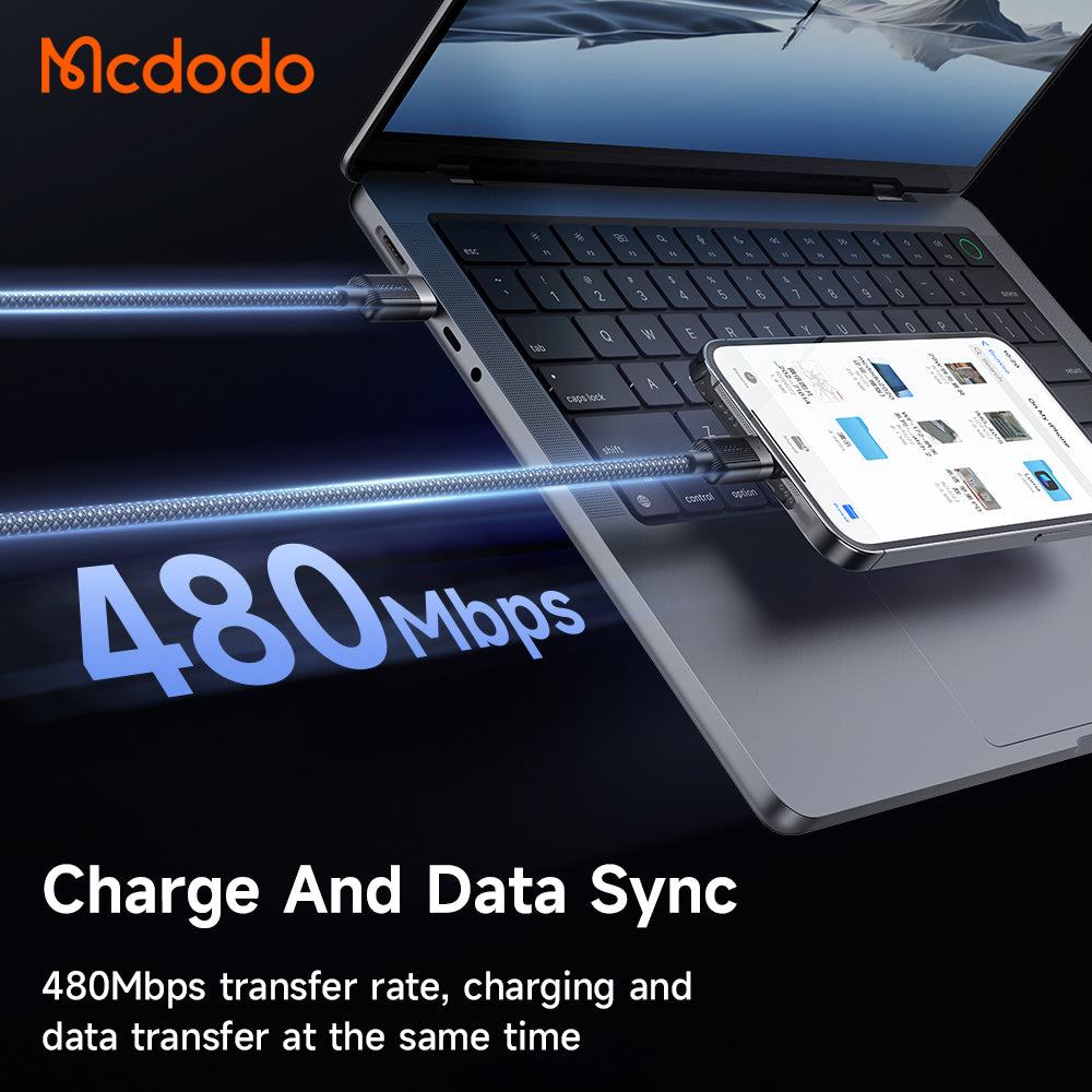 Mcdodo USB-C to Lightning 36W Magnetic Self-Winding Data Cable 1.2m