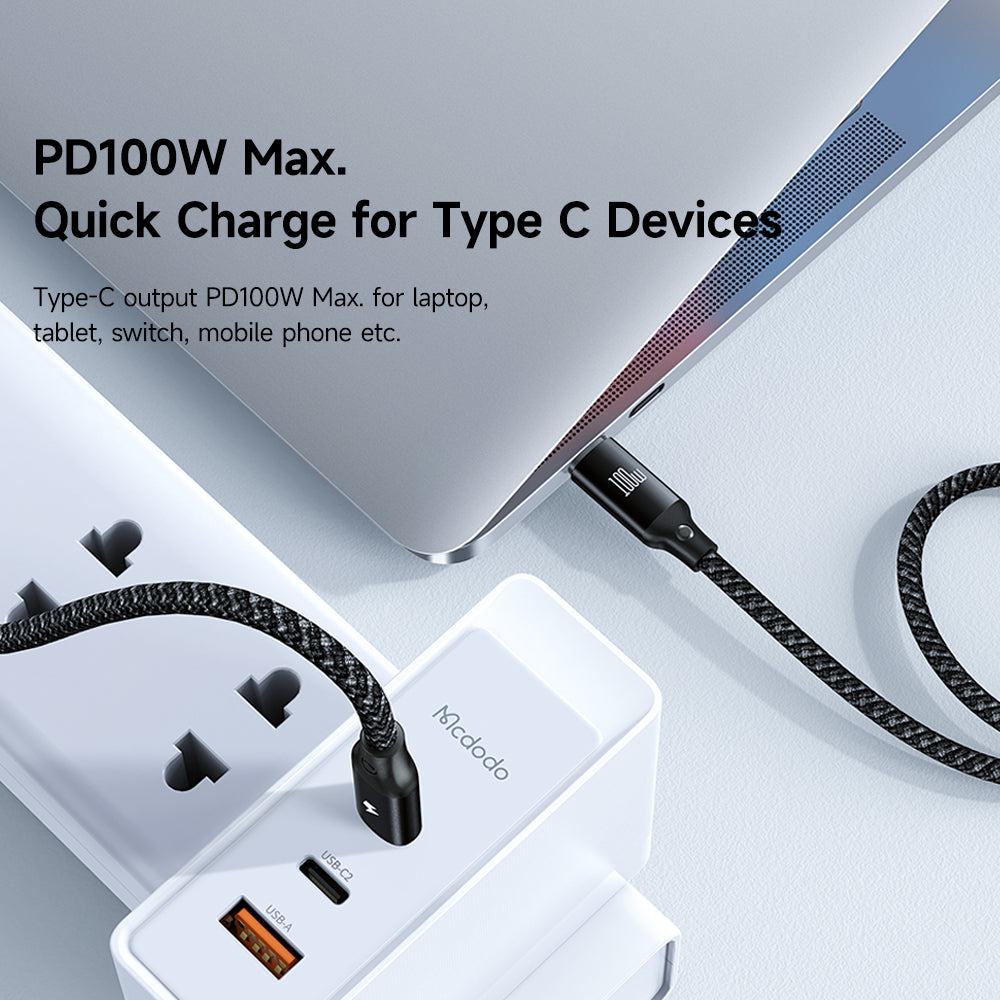Mcdodo 3 in1 100W USB-C to Type-C and Lightning+ Wireless Charger for Apple Watch Cable 1.2m