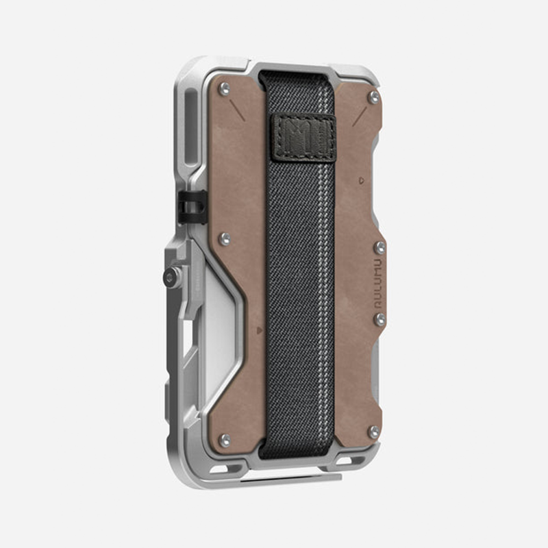 Aulumu G03 Multi-Tool Magnetic Metal Wallet | Genuine Leather Cover | MagSafe